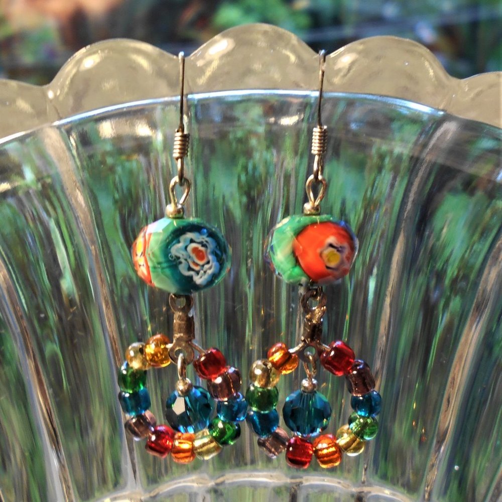 earrings glass beaded